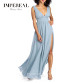 V Neck Chiffon Wedding Long Dress Bridesmaid Dresses For Women